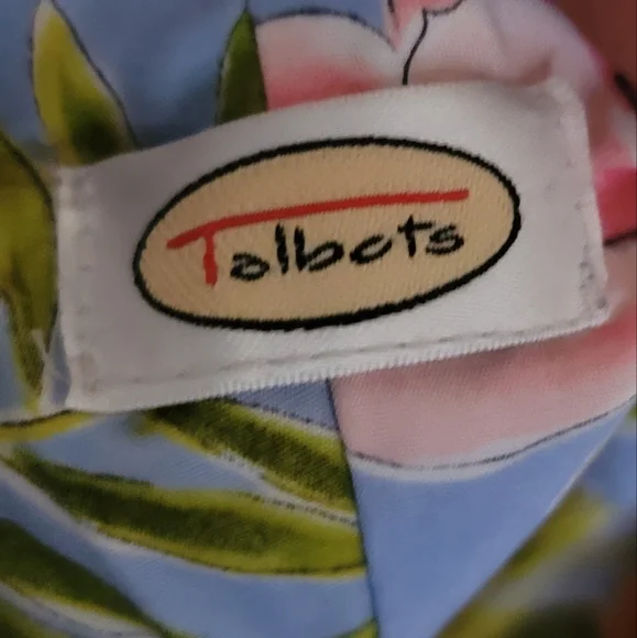 NWOT! Talbots Vintage Blue Floral Multicolor Reversible Sun Hat NEW - Picture 2 of 7